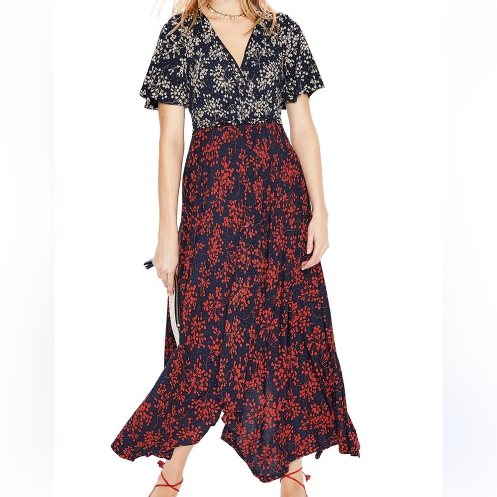 Boden Red and Navy Handkerchief Dress (size 8 Long)